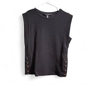 White-house-black-market Women's Black and Grey Blouse